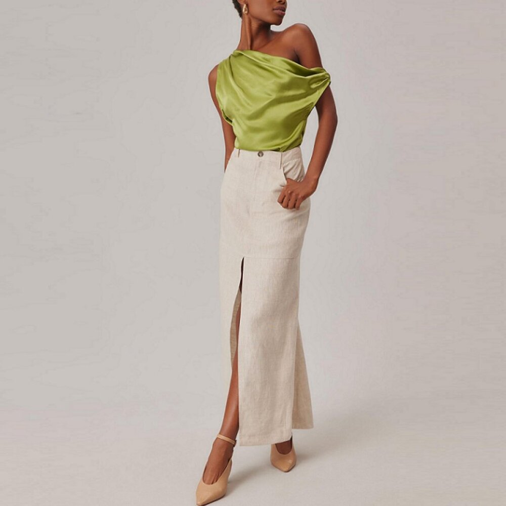 Reformation Tazz Linen Maxi Skirt